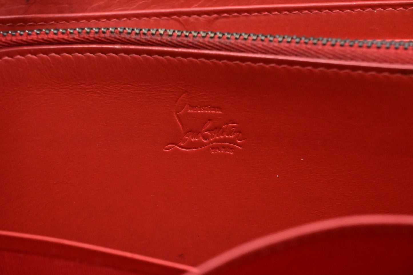 Louboutin Macaron Wallet in Black Studded Leather