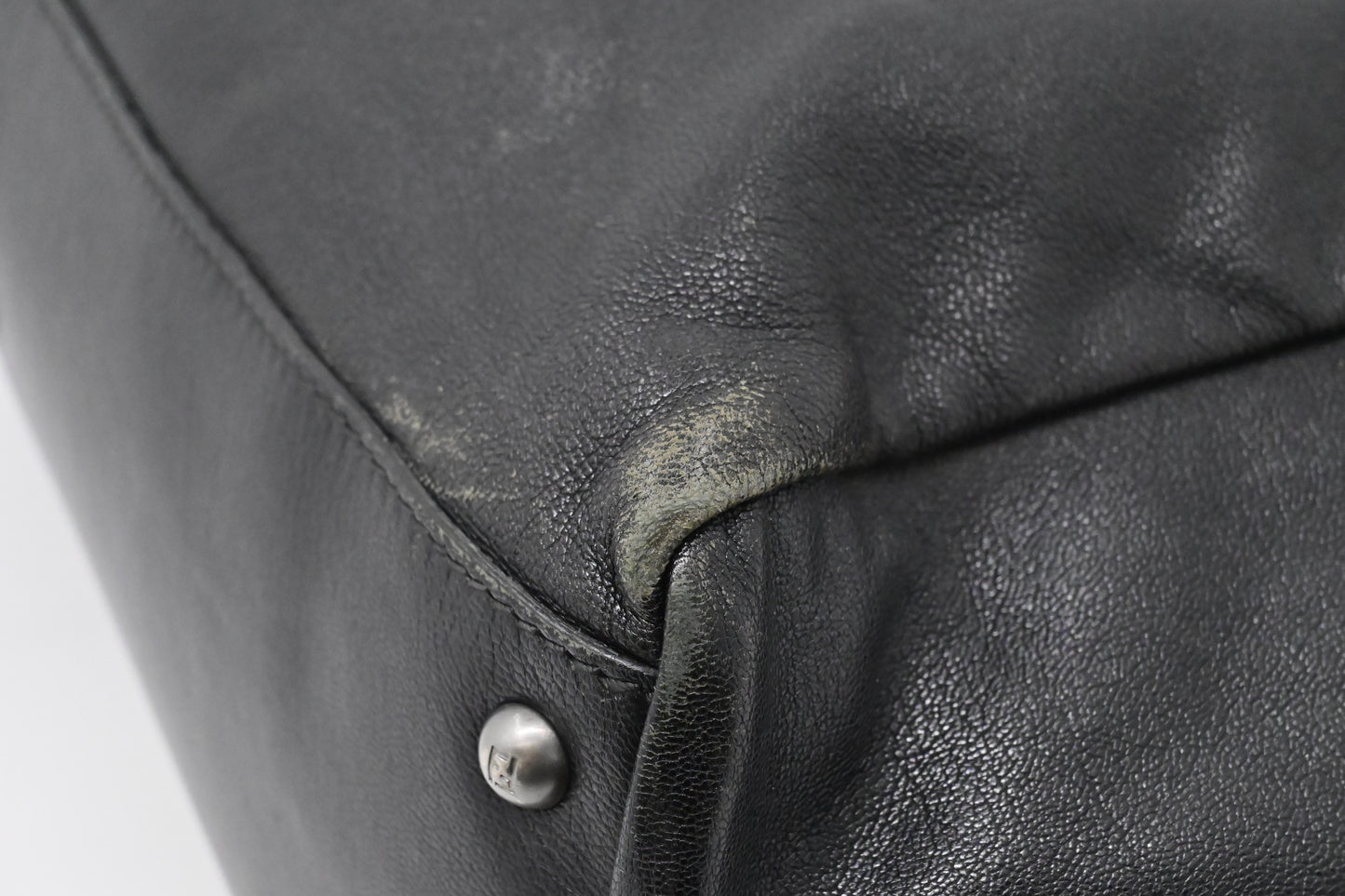 Fendi Medium Peekaboo Tote in Black Leather