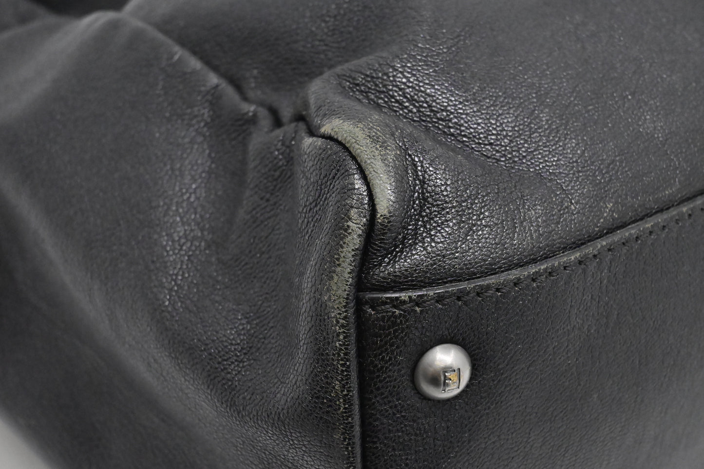 Fendi Medium Peekaboo Tote in Black Leather