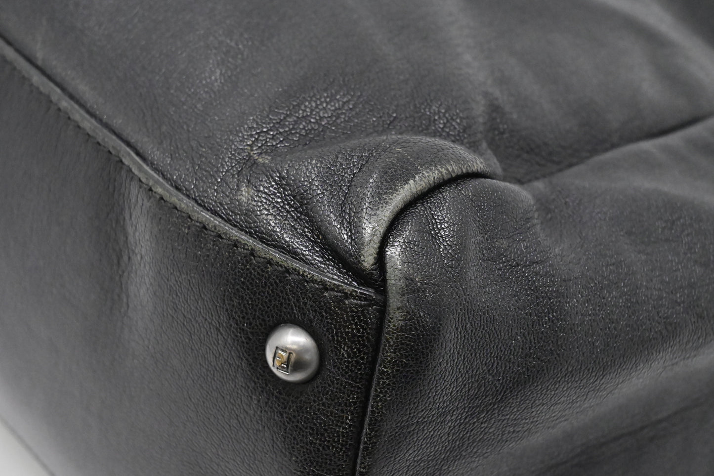 Fendi Medium Peekaboo Tote in Black Leather