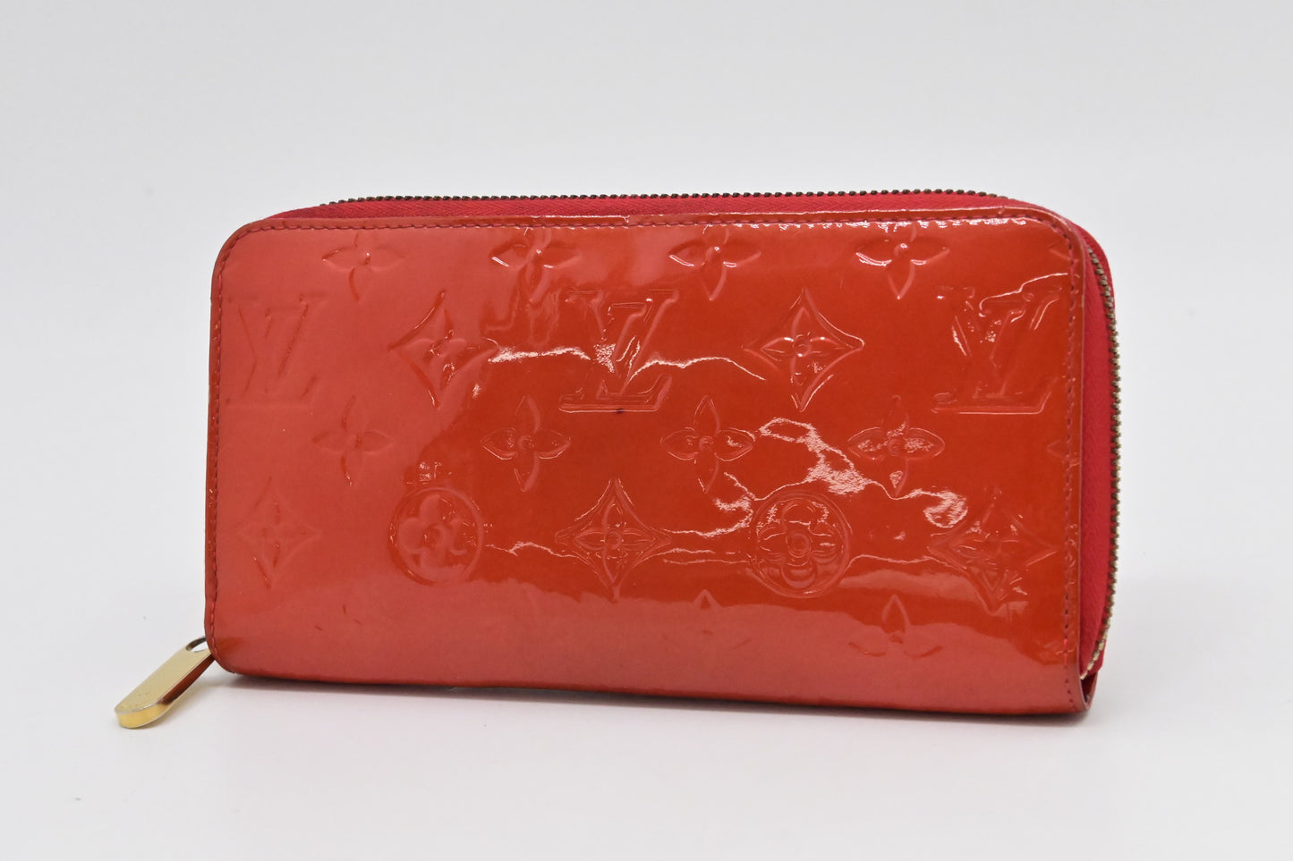 Louis Vuitton Long Zippy Wallet in Orange Sunset Vernis Leather