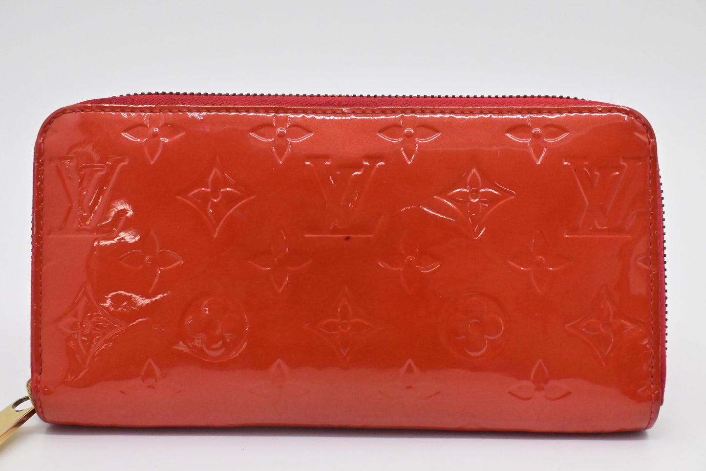 Louis Vuitton Long Zippy Wallet in Orange Sunset Vernis Leather