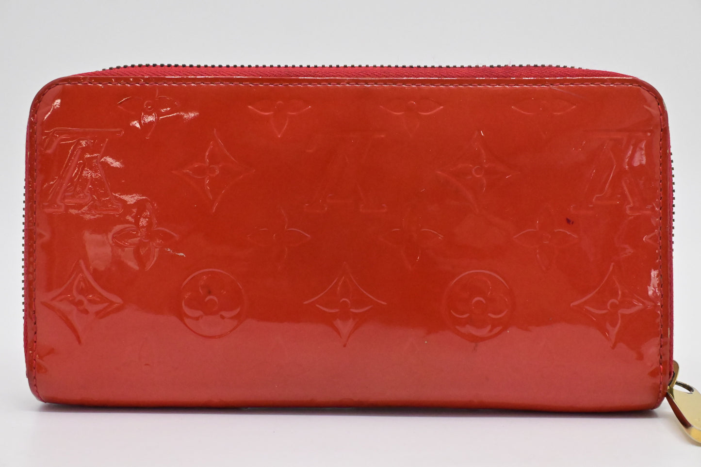 Louis Vuitton Long Zippy Wallet in Orange Sunset Vernis Leather