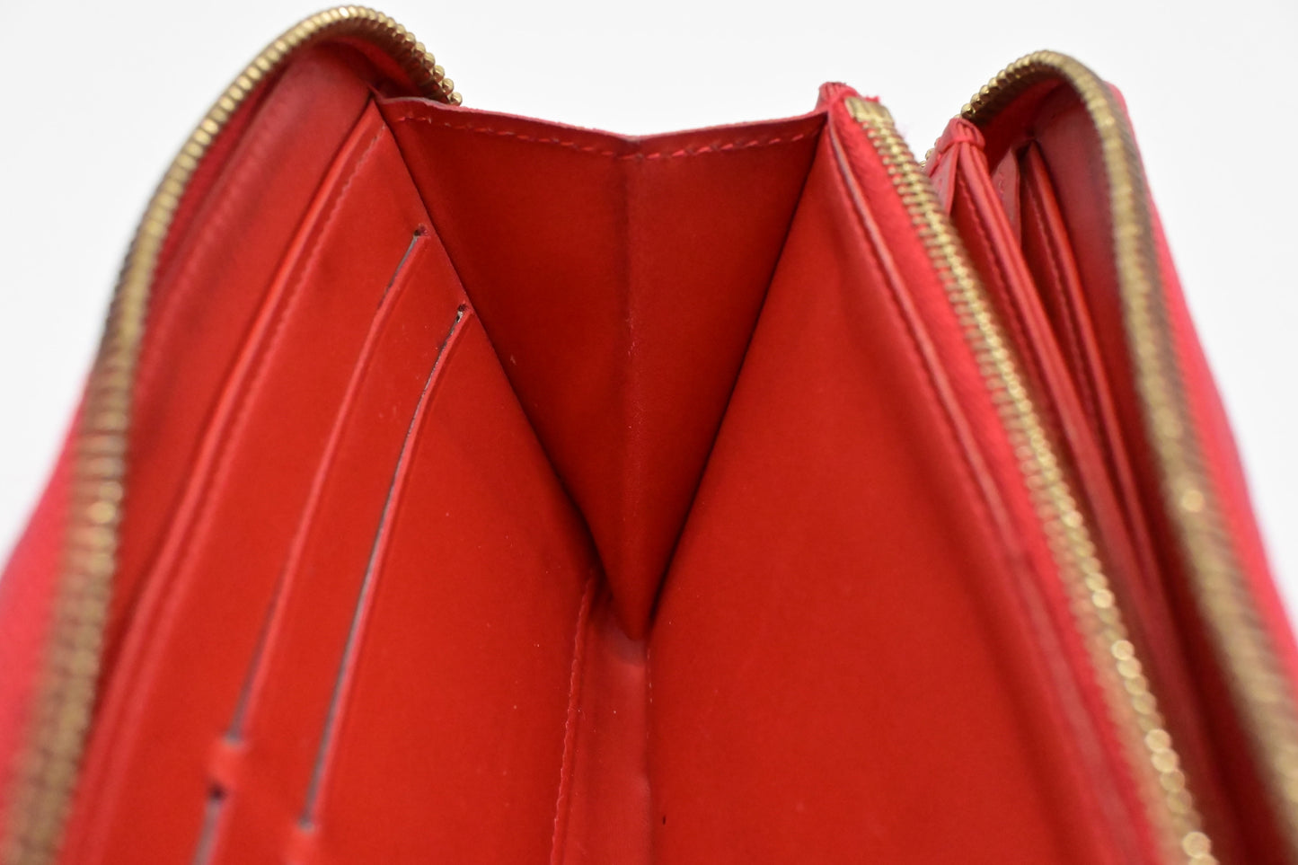 Louis Vuitton Long Zippy Wallet in Orange Sunset Vernis Leather