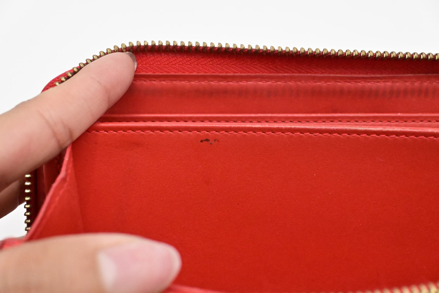 Louis Vuitton Long Zippy Wallet in Orange Sunset Vernis Leather