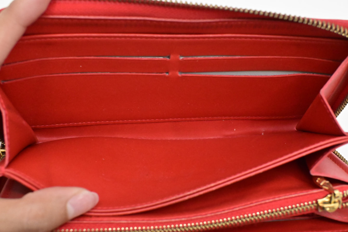 Louis Vuitton Long Zippy Wallet in Orange Sunset Vernis Leather
