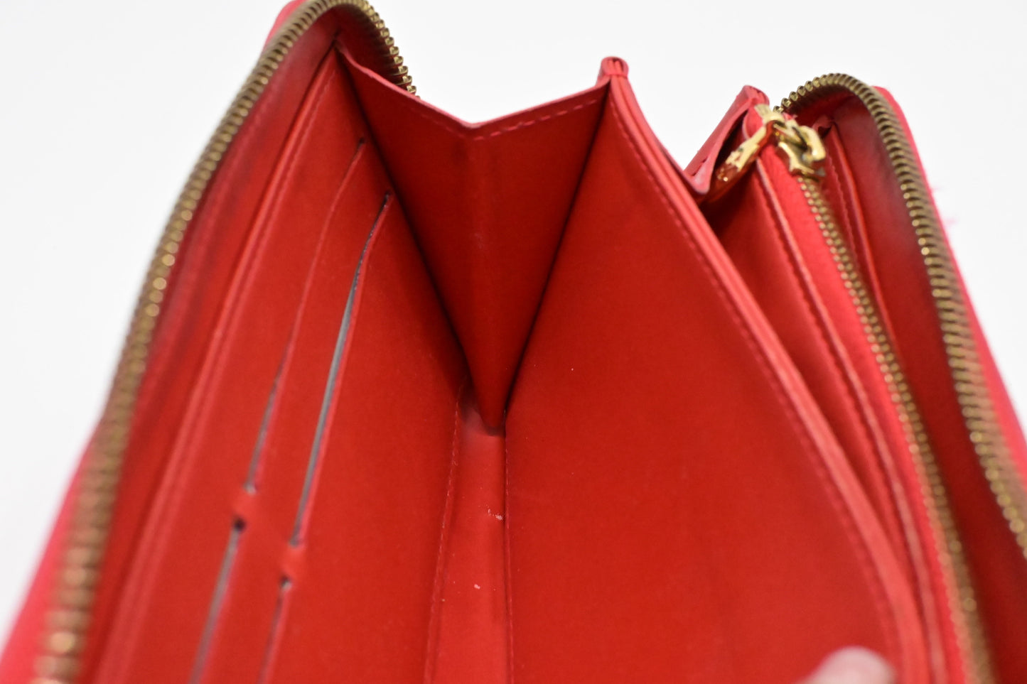 Louis Vuitton Long Zippy Wallet in Orange Sunset Vernis Leather