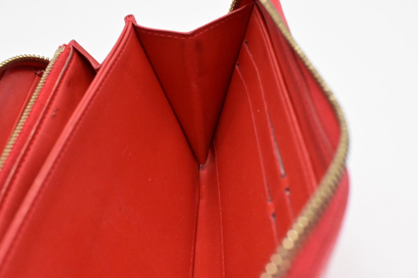 Louis Vuitton Long Zippy Wallet in Orange Sunset Vernis Leather