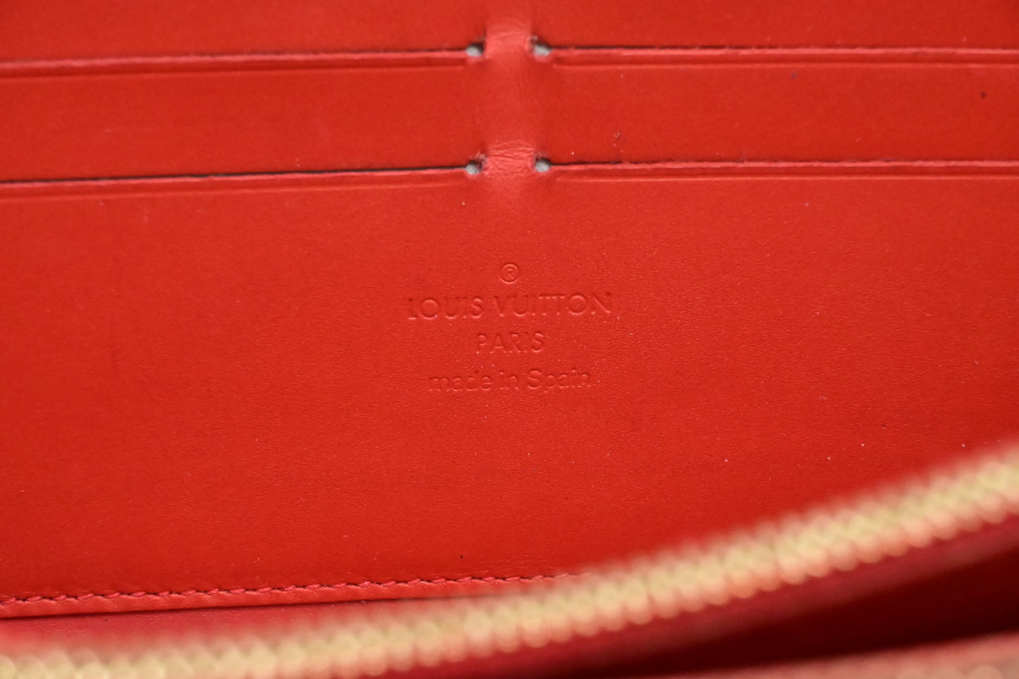 Louis Vuitton Long Zippy Wallet in Orange Sunset Vernis Leather