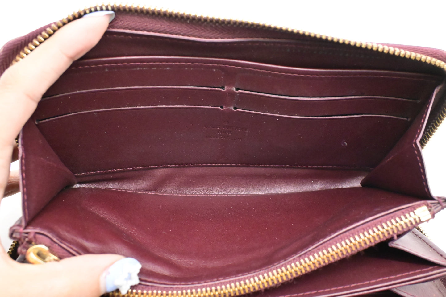Louis Vuitton Long Zippy Wallet in Rouge Fauviste Vernis Leather