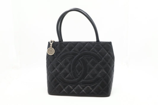 Chanel Medallion Tote in Black Caviar Leather