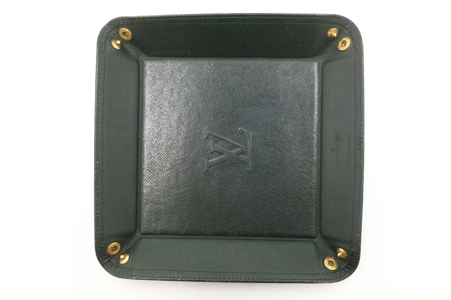 Louis Vuitton Jewelry Tray in Green Taiga Leather