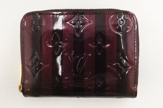 Louis Vuitton Zippy Coin Purse in Amarante Rayures Vernis Leather