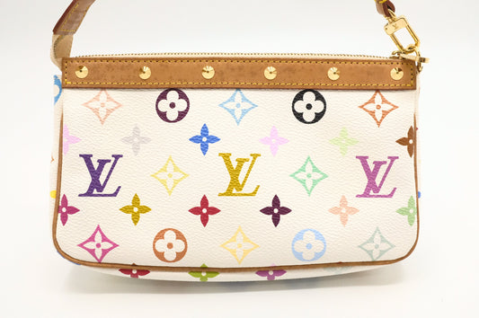 Louis Vuitton Pochette Accessoires in White Multicolor Monogram Canvas
