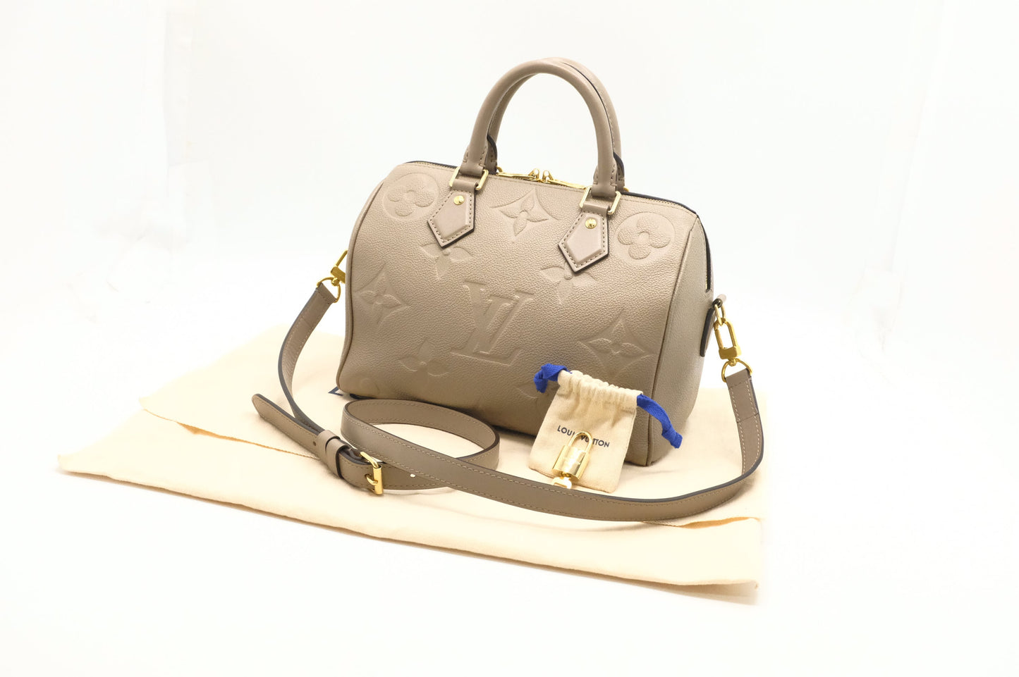 Louis Vuitton Speedy 25 Bandouliere in Turtledove Empreinte Leather