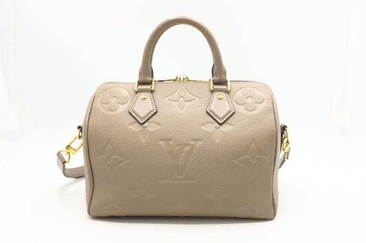 Louis Vuitton Speedy 25 Bandouliere in Turtledove Empreinte Leather