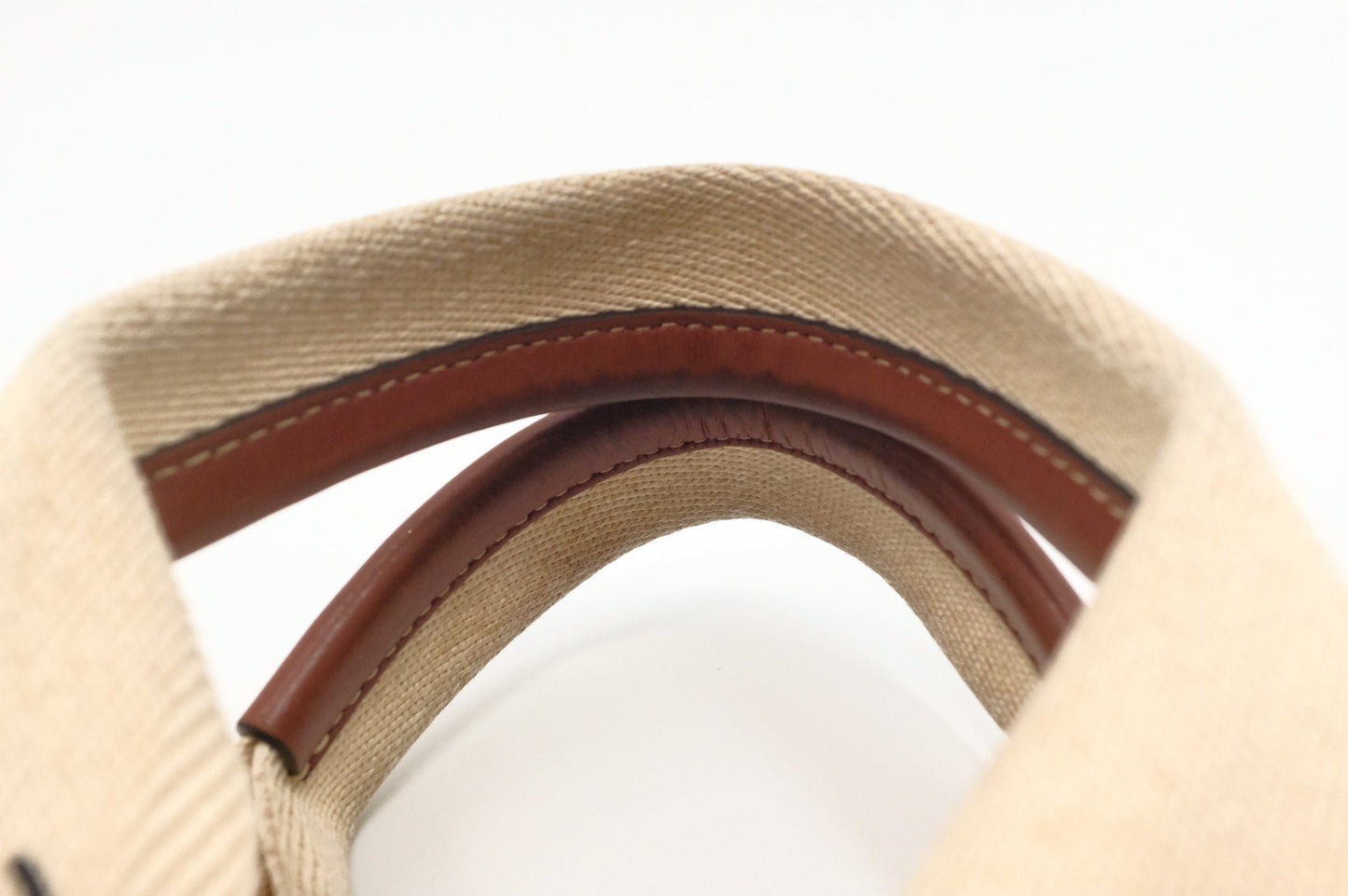 Chloe Woody Small 2-Way Tote in Beige Canvas
