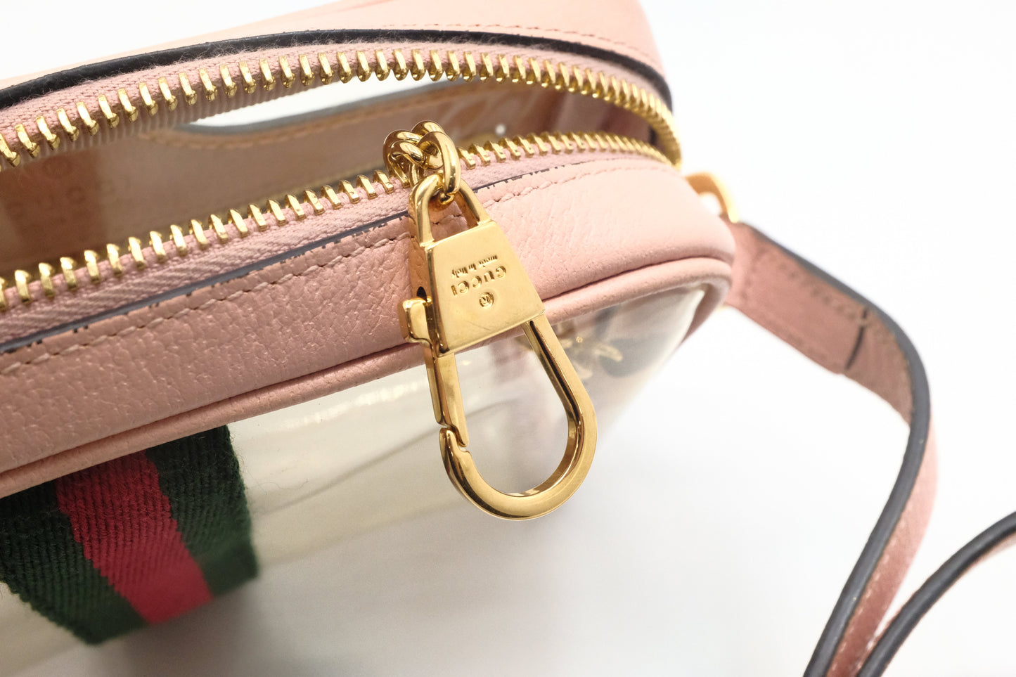Gucci Ophidia Crossbody in Clear PVC and Pink Leather
