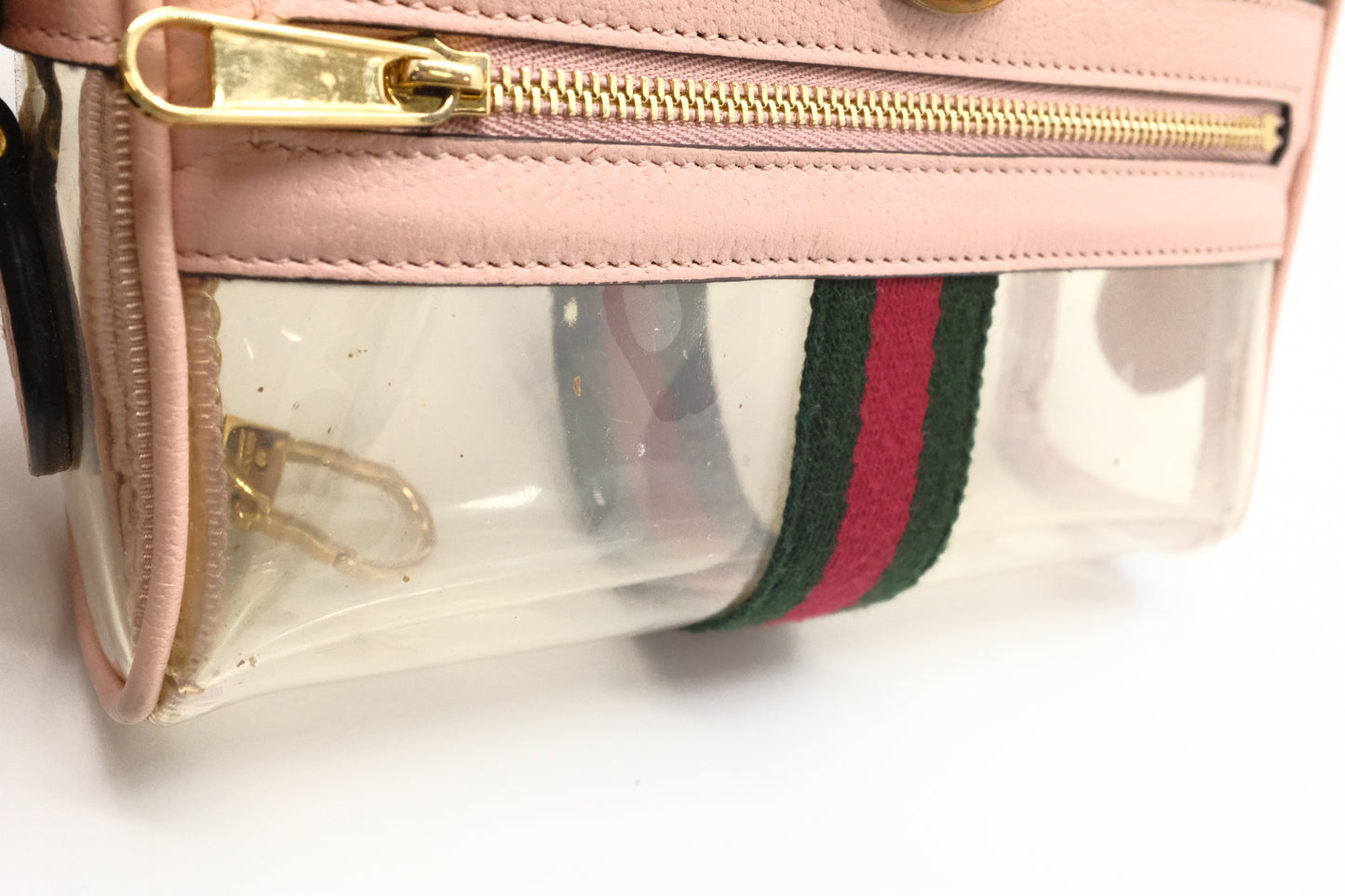 Gucci Ophidia Crossbody in Clear PVC and Pink Leather