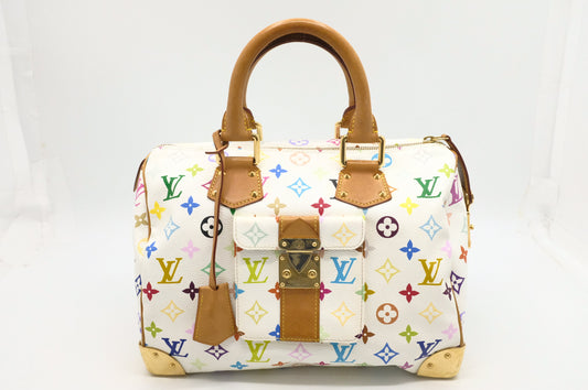 Louis Vuitton Speedy 30 in White Multicolor Monogram Canvas