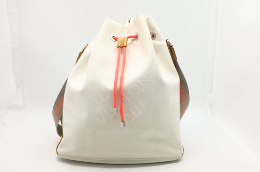 Louis Vuitton America's Cup Volunteer Shoulder Bag in White Damier Geant Canvas