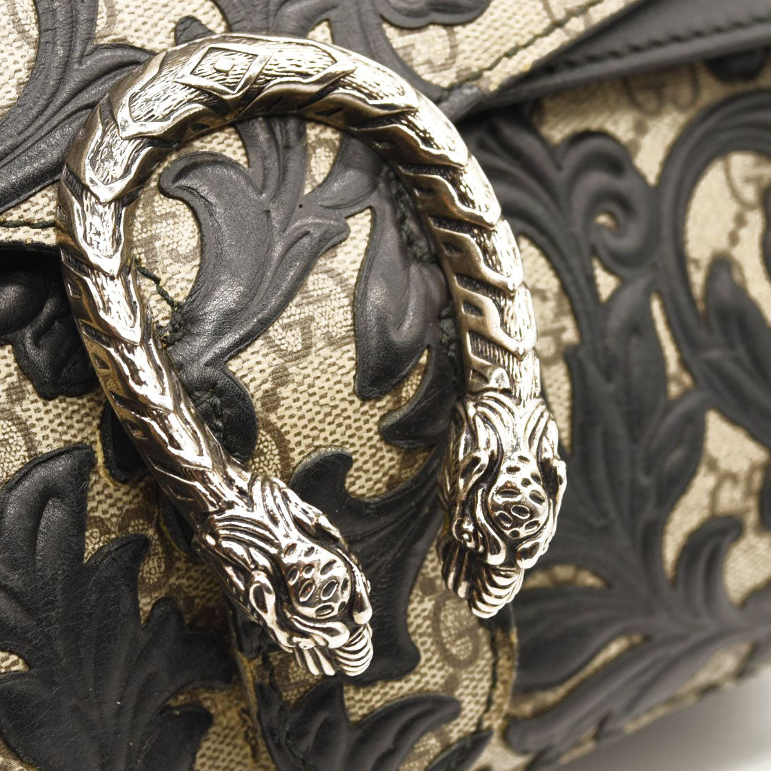 Gucci Dionysus Shoulder Bag GG Supreme Arabesque Medium Black/Beige