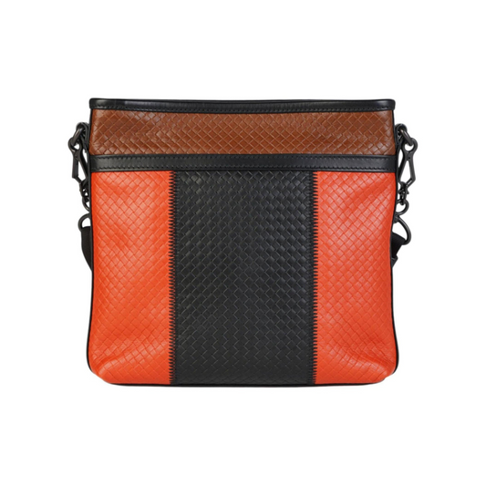 Bottega Veneta Tri Color Intrecciato Leather Crossbody Bag