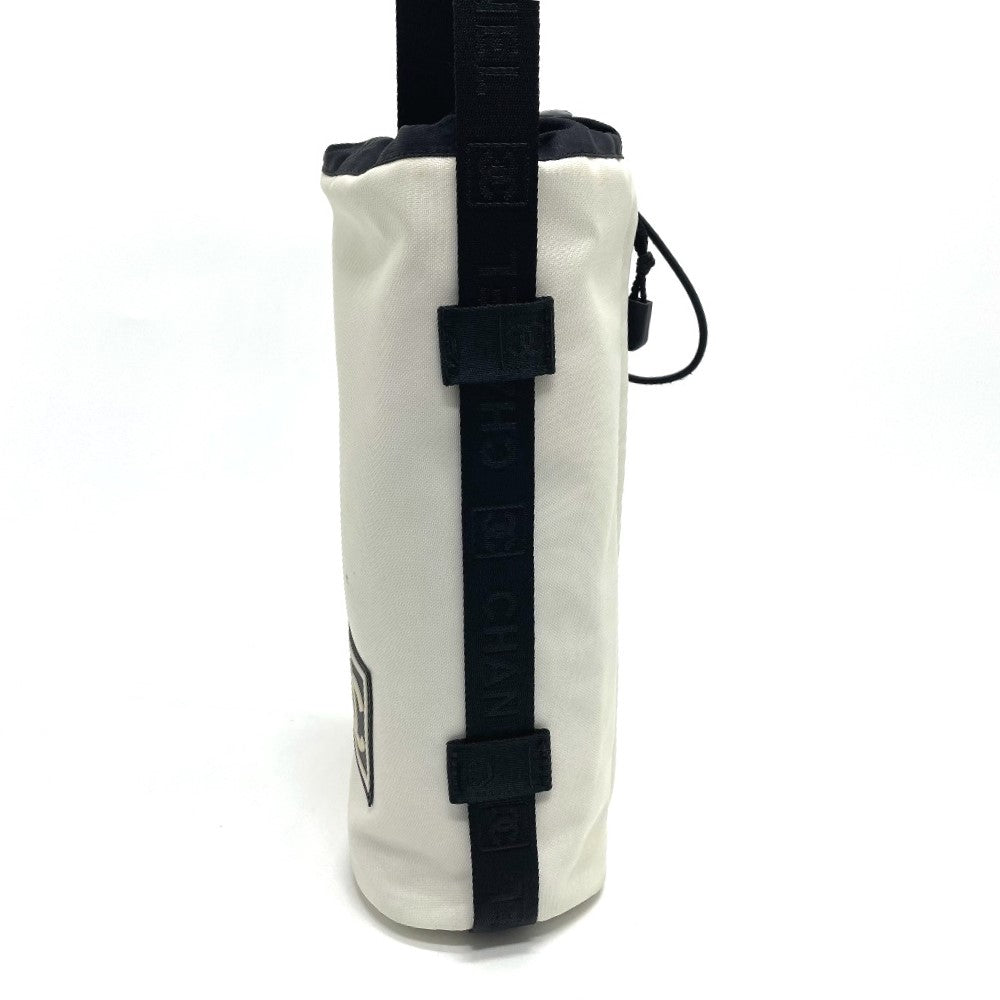 CHANEL Shoulder Bag Nylon White x black Sports Line CCCOCO Mark drink bag Women Used
