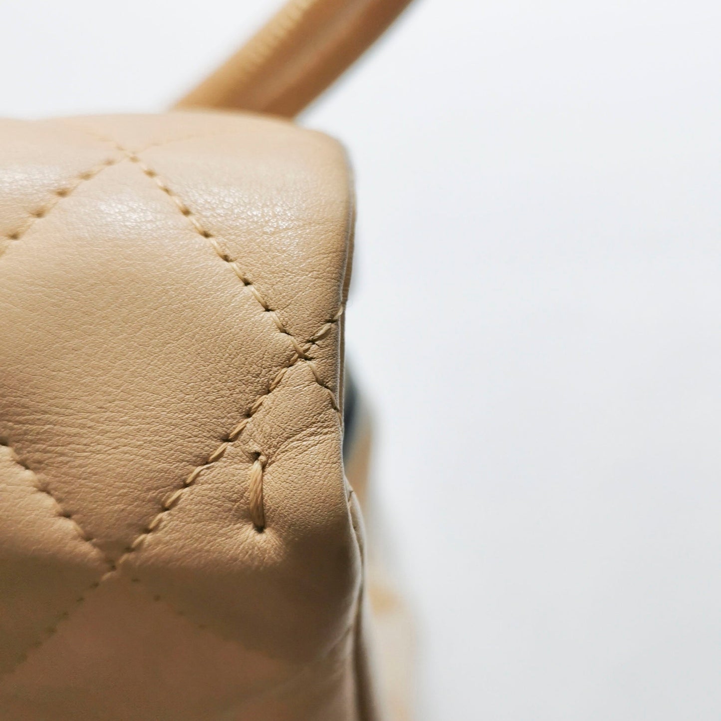 Chanel Cambon Flap Maxi Beige Calfskin Leather Double Strap Shoulder Bag