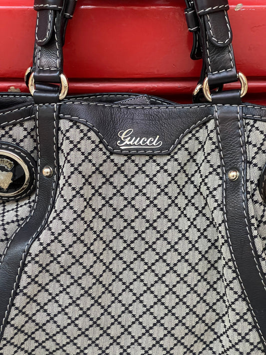 Gucci - Sac Crest Boule diamante en toile