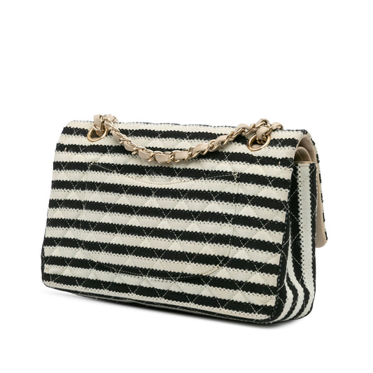 Black Chanel Medium Classic Jersey Coco Sailor Double Flap Shoulder Bag