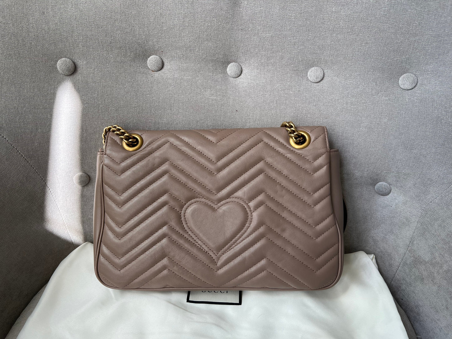 Gucci GG Dusty Pink Marmont Medium Shoulder Bag