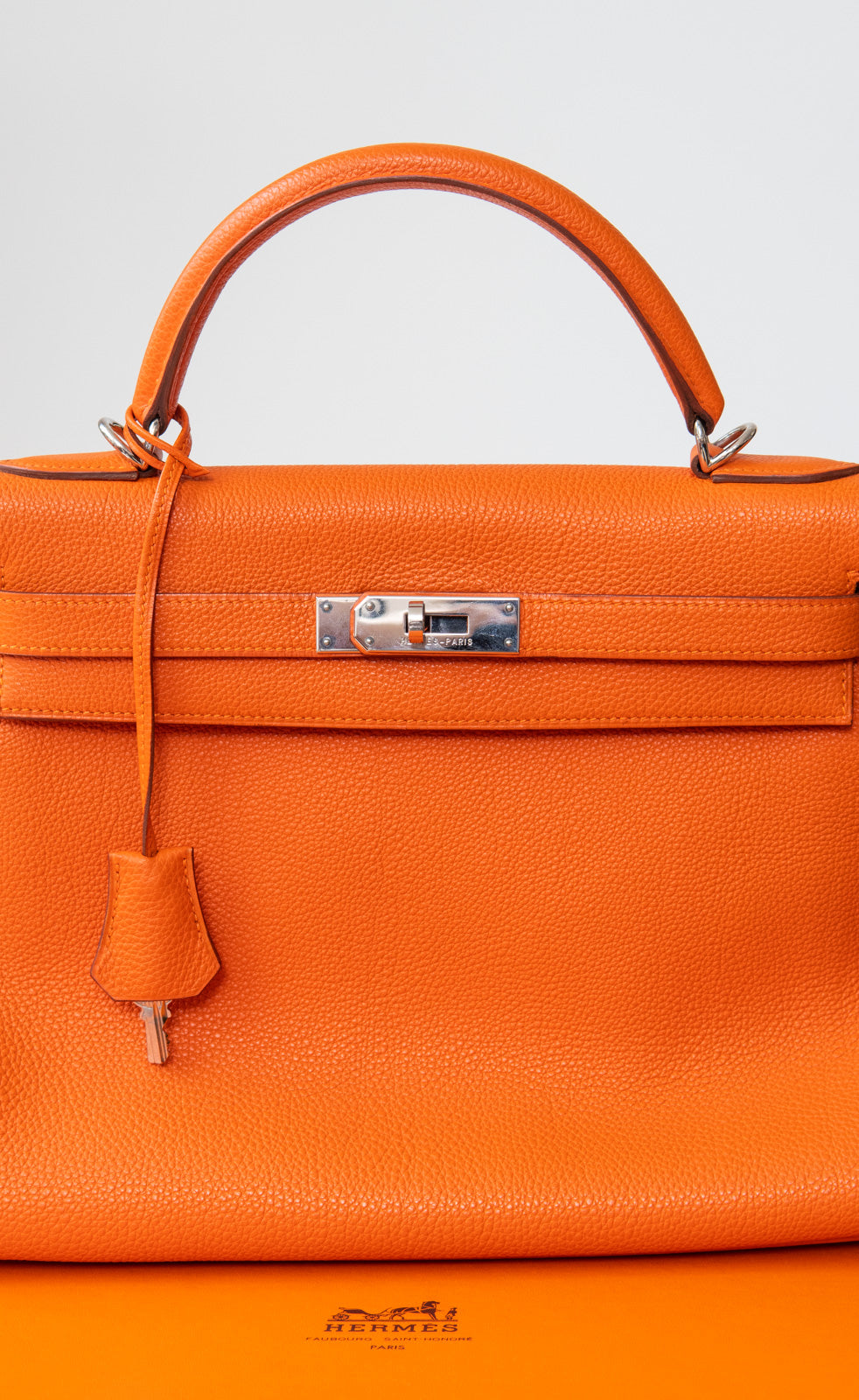 Hermes Orange Kelly 32 Retourne Bag