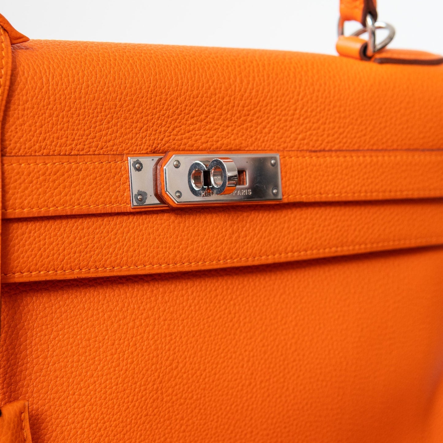 Hermes Orange Kelly 32 Retourne Bag