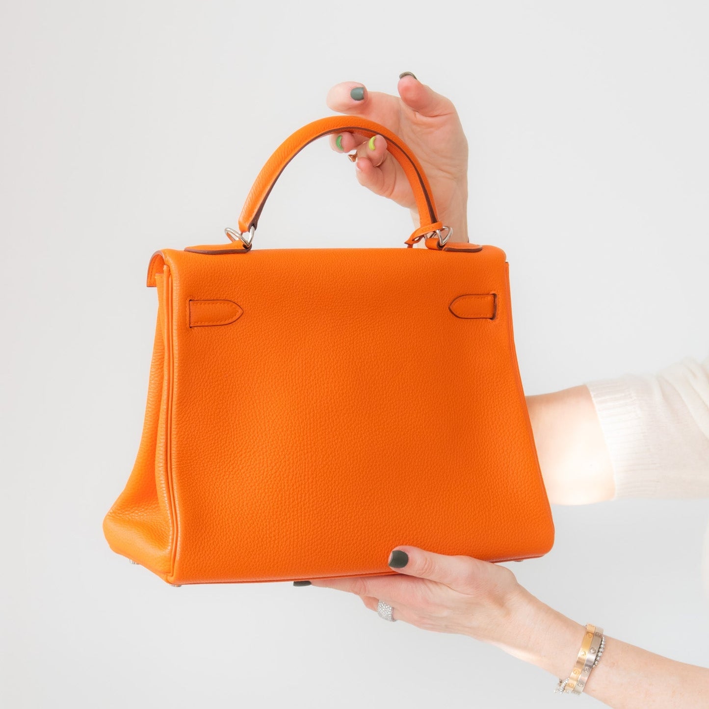Hermes Orange Kelly 32 Retourne Bag