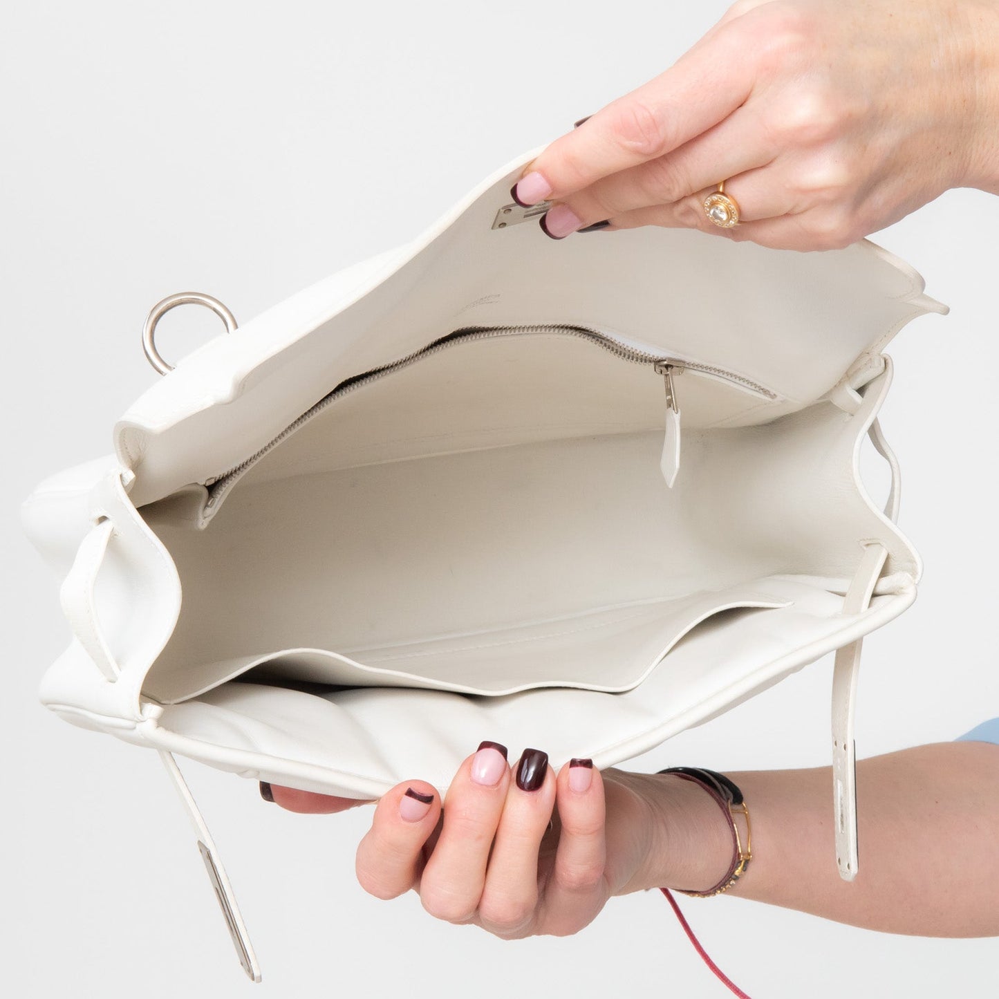 Hermes White Berline Bag
