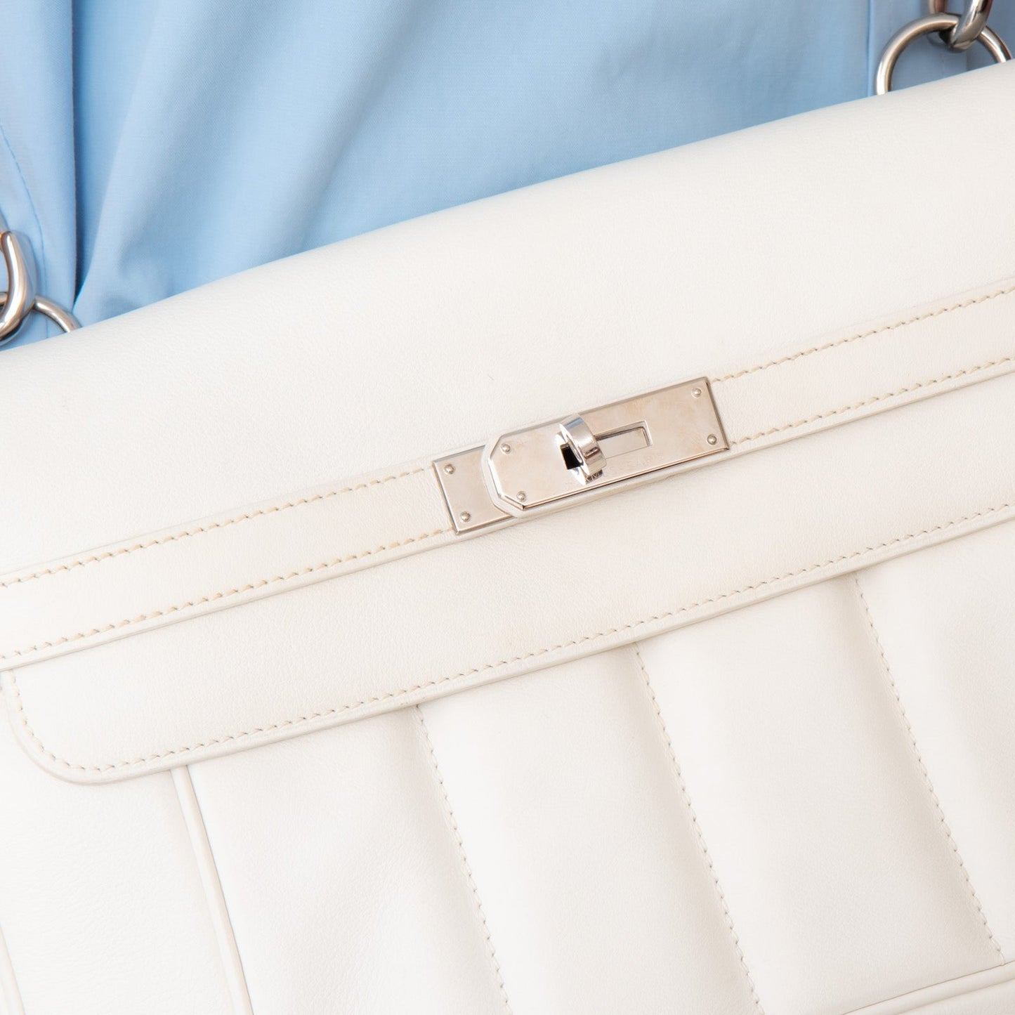 Hermes White Berline Bag