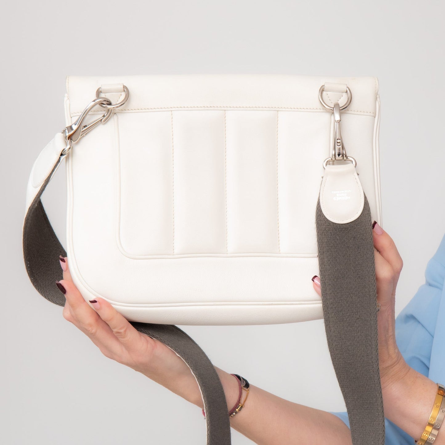 Hermes White Berline Bag