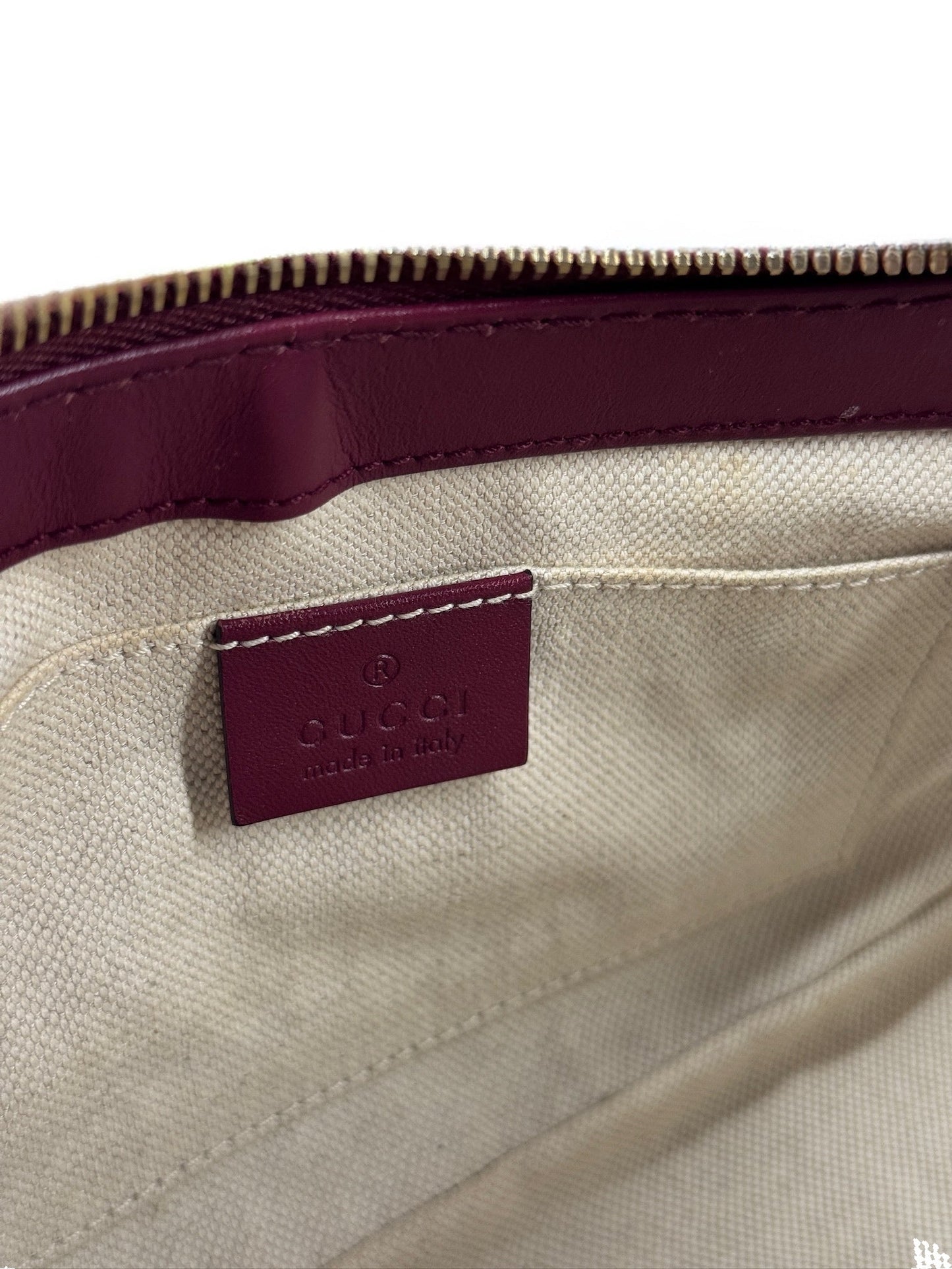 Gucci Brown GG Monogram Canvas Fuchsia Pink Leather Trim Mayfair Bow Logo Shoulder Bag