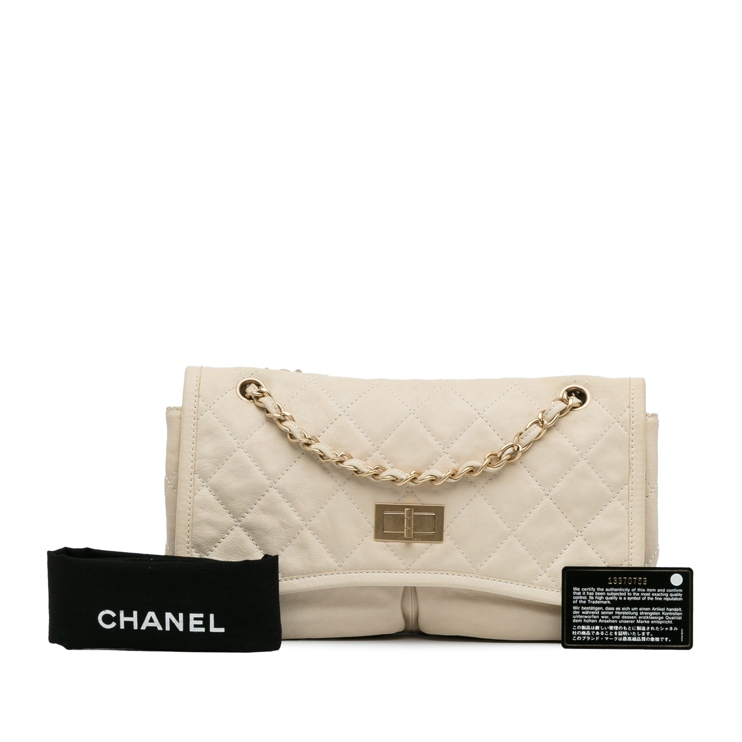 White Chanel Natural Beauty Split Pocket Shoulder Bag