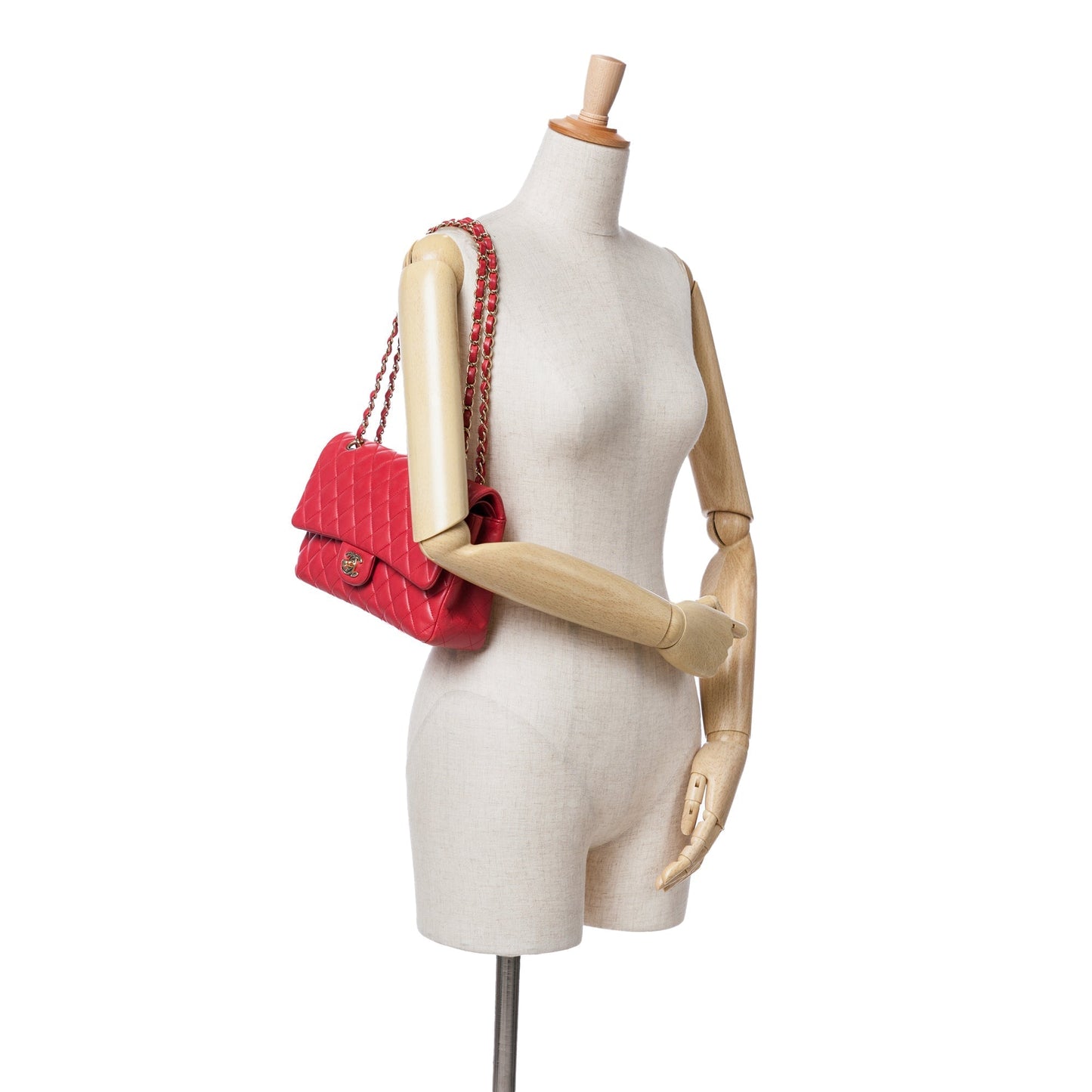 Pink Chanel Medium Classic Lambskin Double Flap Shoulder Bag