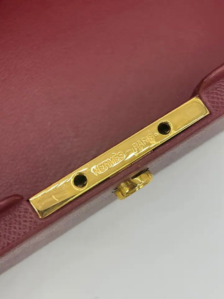 Hermes Rouge Epsom Leather Macpherson Bag c1990s