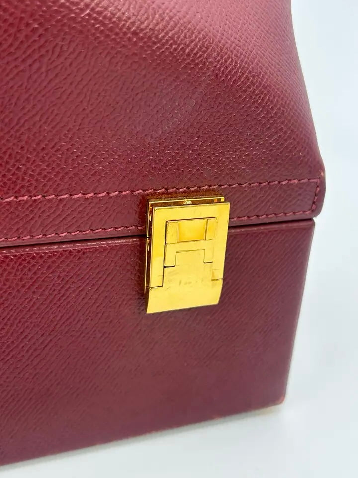 Hermes Rouge Epsom Leather Macpherson Bag c1990s