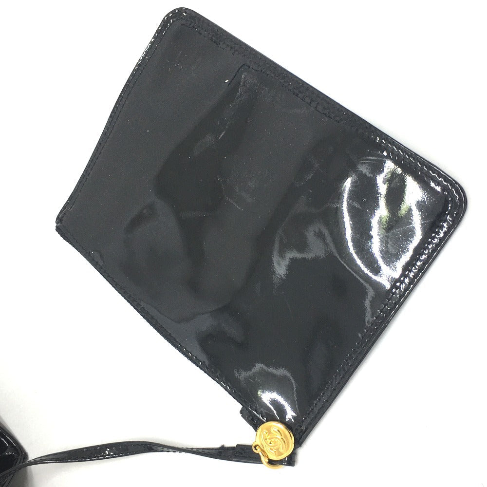 CHANEL Shoulder Bag Patent leather black CCCOCO Mark purse Women Used