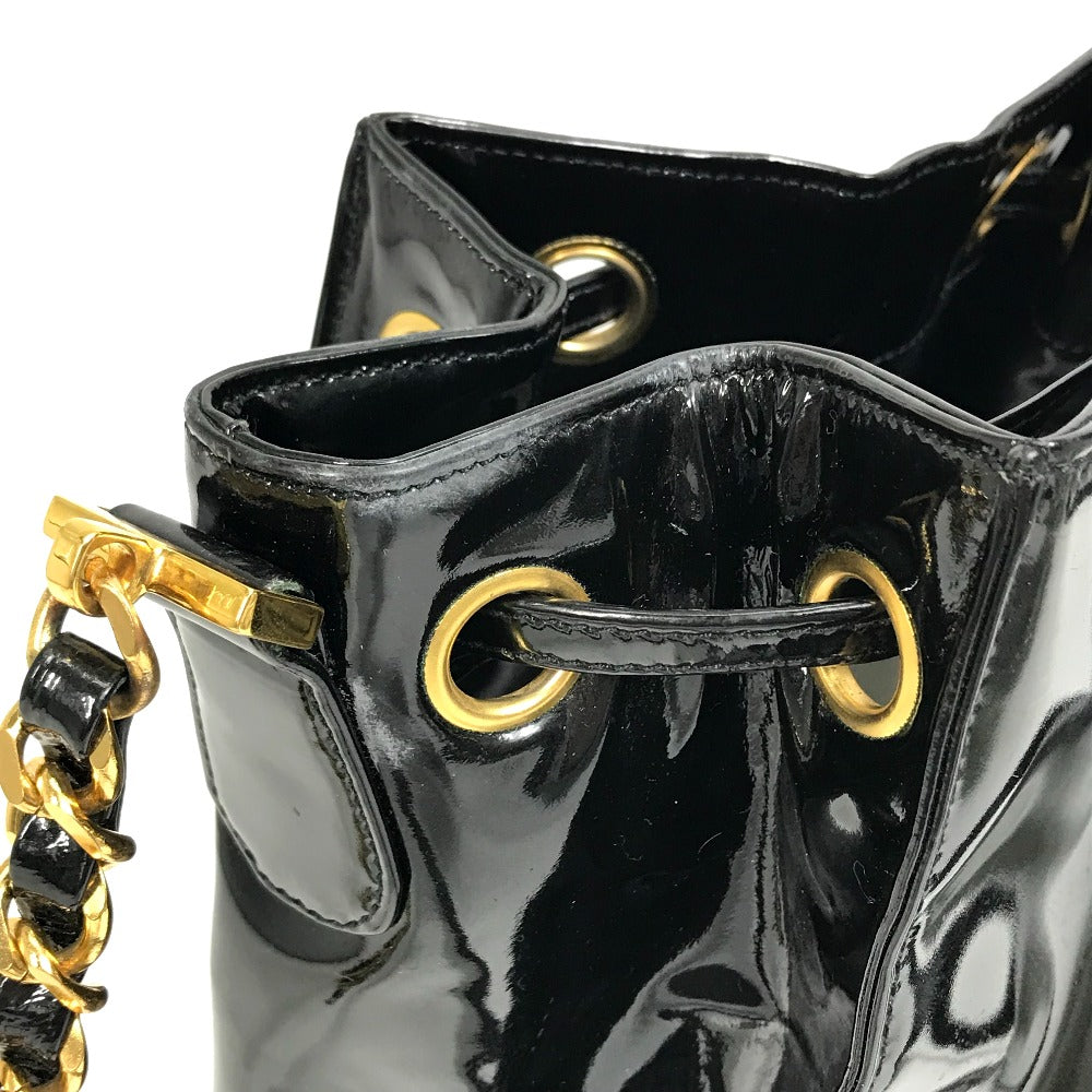 CHANEL Shoulder Bag Patent leather black CCCOCO Mark purse Women Used