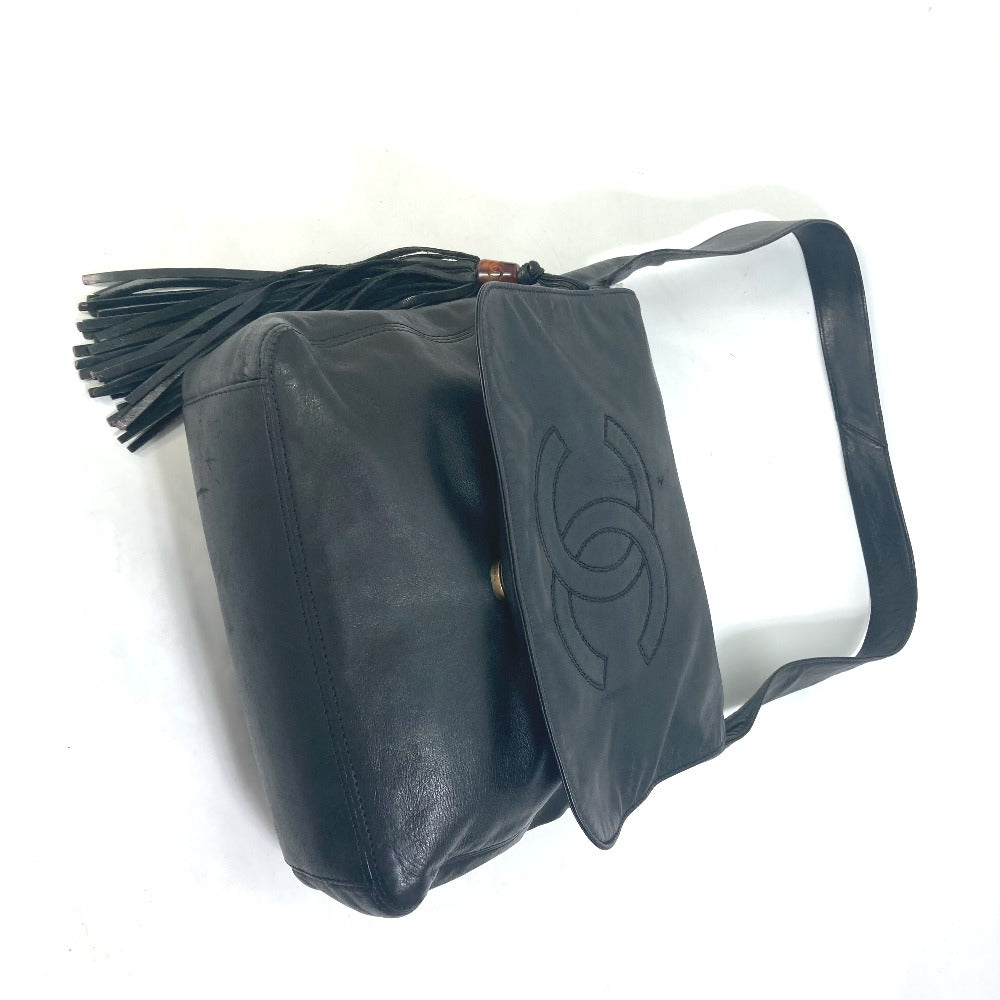 CHANEL Shoulder Bag lambskin black Shoulder CC COCO Mark Women Used