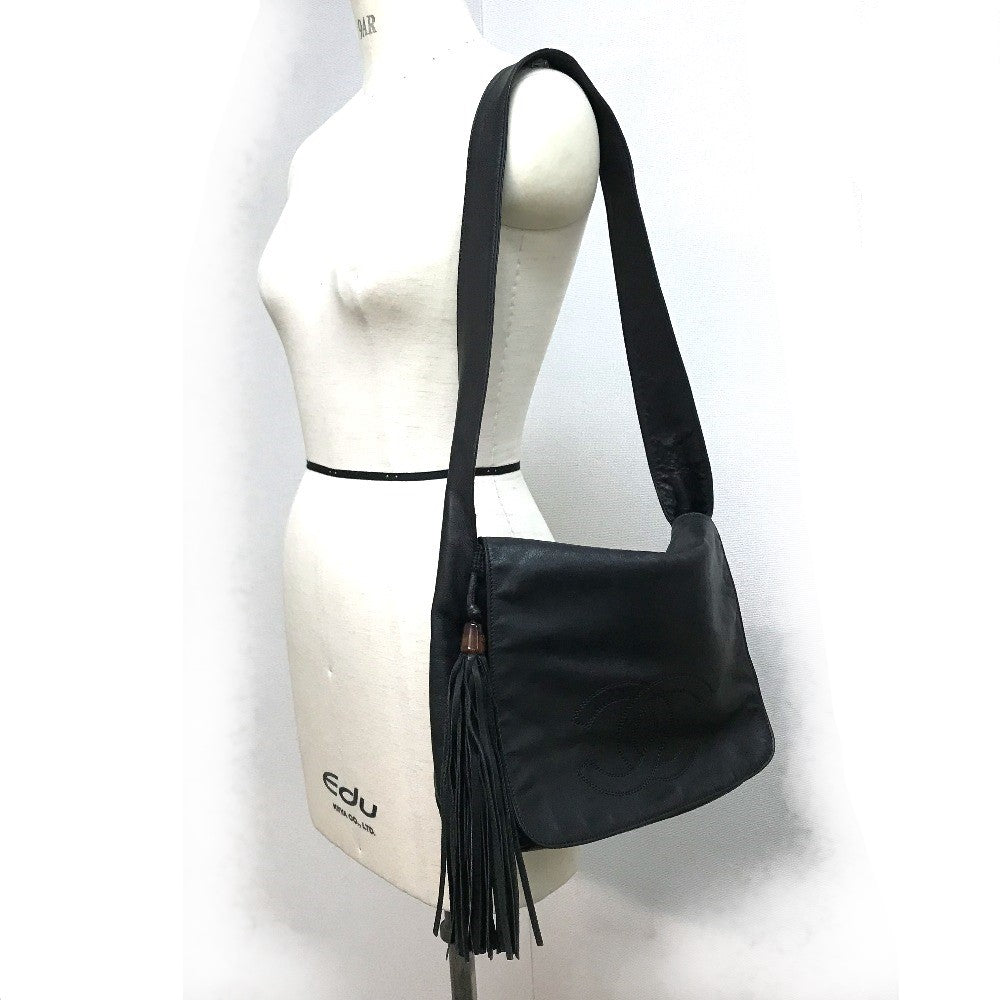 CHANEL Shoulder Bag lambskin black Shoulder CC COCO Mark Women Used