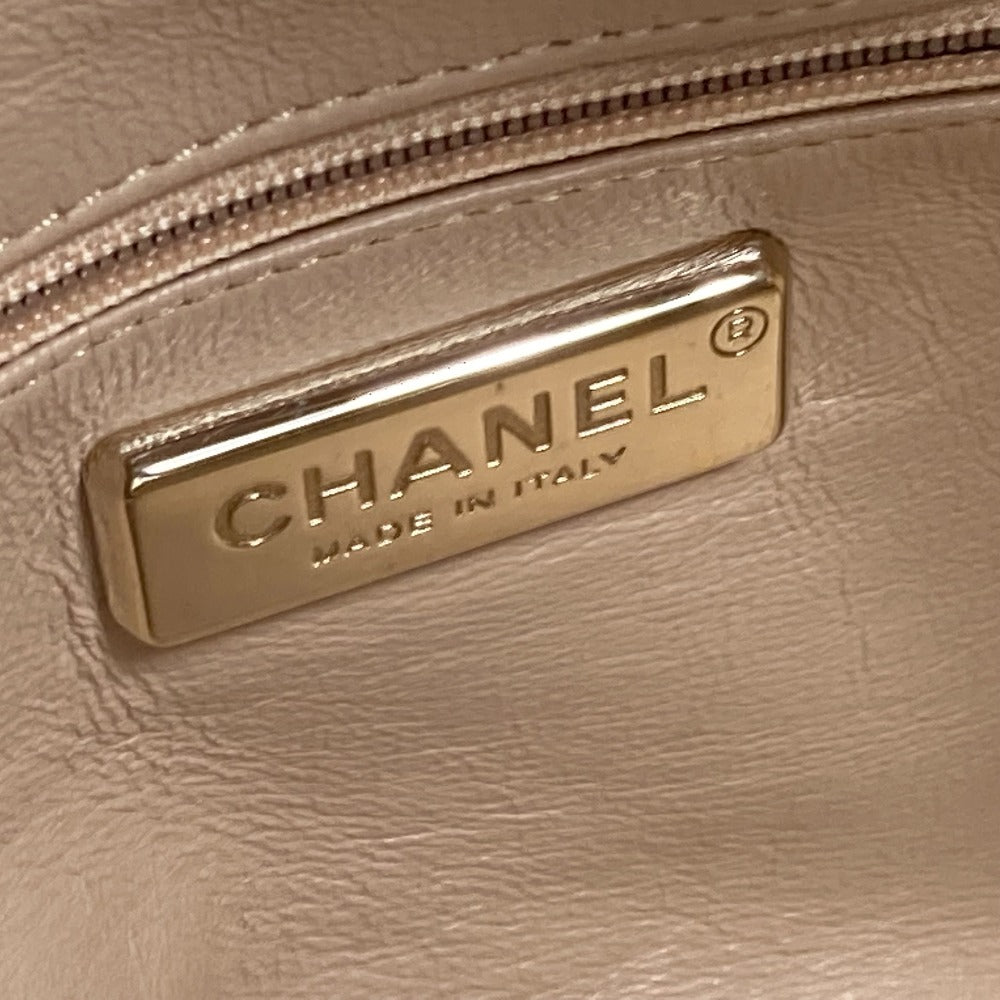 CHANEL Shoulder Bag A31405 leather Champagne Gold CC COCO Mark Mini Boston Duffel bag Luxury line Women Used