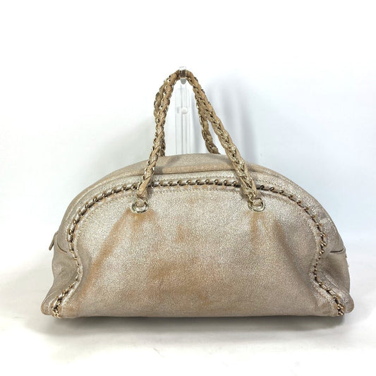 CHANEL Shoulder Bag A31405 leather Champagne Gold CC COCO Mark Mini Boston Duffel bag Luxury line Women Used