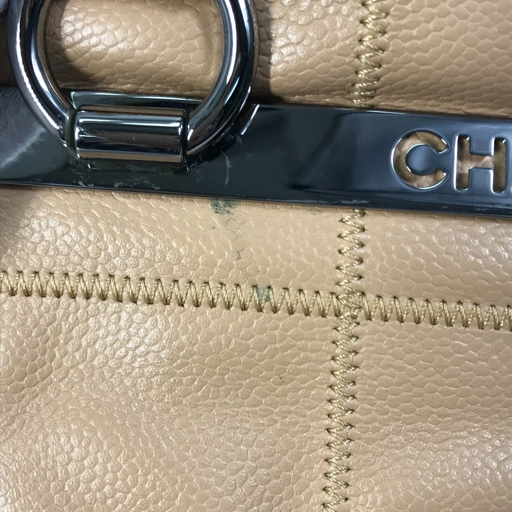 CHANEL Handbag lambskin beige Shoulder Bag Shoulder Bag chocolate bar quilting Women Used